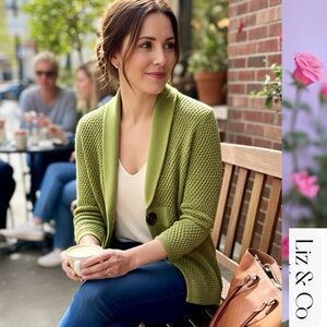 liz & co. Women's Light Green Cardigan